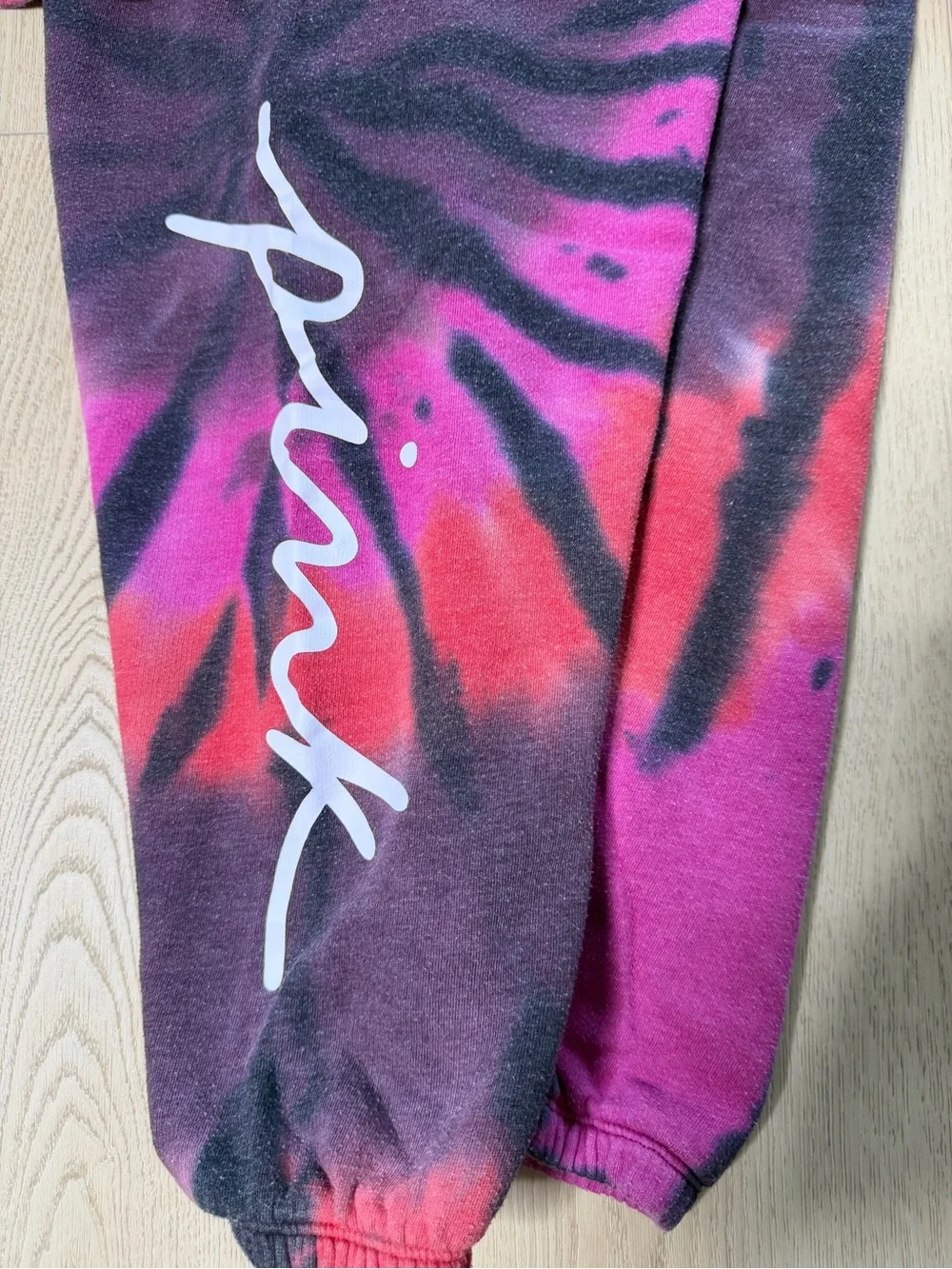 PINK Tie-Dye Hoodie & Jogger Set - Pink and Purple Size L - Picture 4 of 6